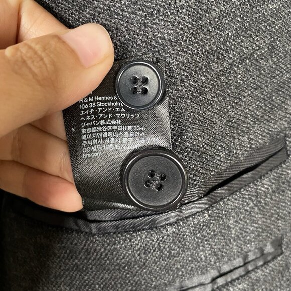 H&M x Freely Lanificio Comero Unstructured Sport Coat 41R Charcoal Patch Pocket - Picture 11 of 16